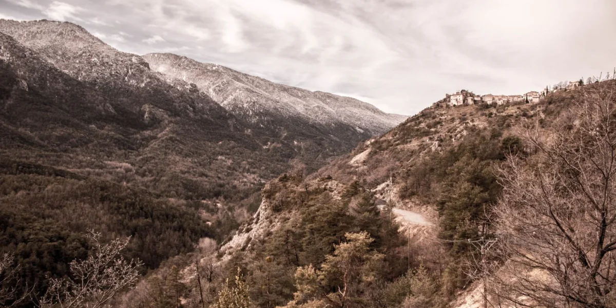 Breathtaking mountain landscape in Gourdon, Occitanie, France, showcasing natural beauty.