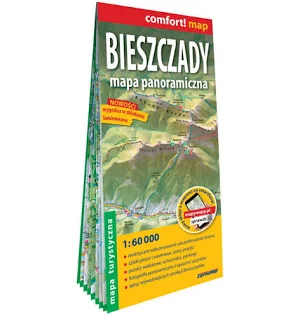 Bieszczady Mapa panoramiczna laminowana Mapa turystyczna 1:60 000